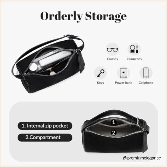 Small Barrel Hobo Bag with Adjustable Strap for Work Travel - Picture 6 of 7